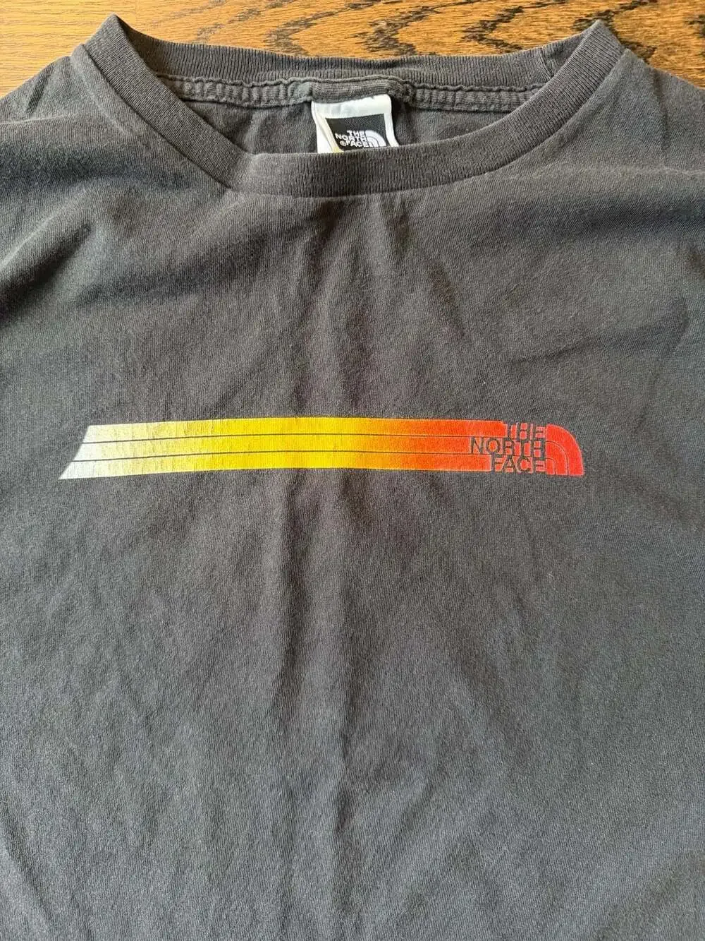 Vintage The North Face Long Sleeve T-Shirt Size L Black Retro Striped
